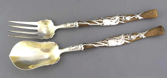whiting sterling and wood salad set